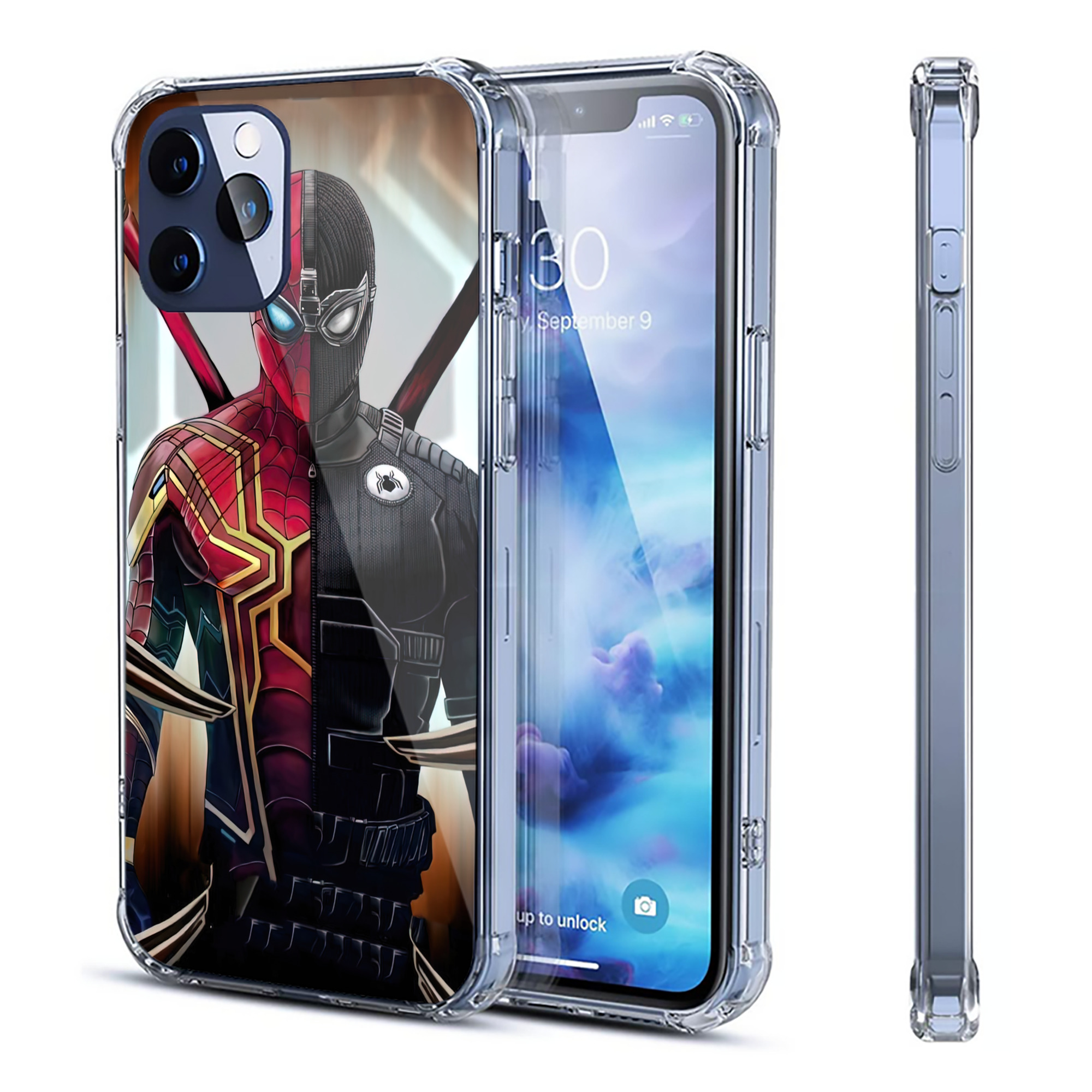 （画像用） Spider Man スパイダーマン 【iPhone 12シリーズ対応】透明スマホケース（クリアソフトケース）